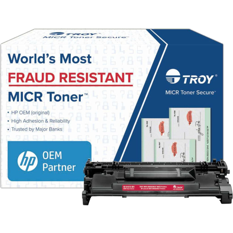 Troy Toner Secure Original MICR Standard Yield Laser Toner Cartridge CF287A - Black - 1 Pack