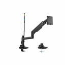 Kensington SmartFit Mounting Arm for Monitor, Clamp Mount, Grommet - Black Powder Coat - Landscape/Portrait - Height Adjustable - 1 Display(s) Supported - 35" to 49" Screen Support - 44.09 lb Load Capacity - 75 x 75, 100 x 100, 200 x 200, 300 x 300 - VESA Mount Compatible - Steel, Plastic, Aluminum - 1