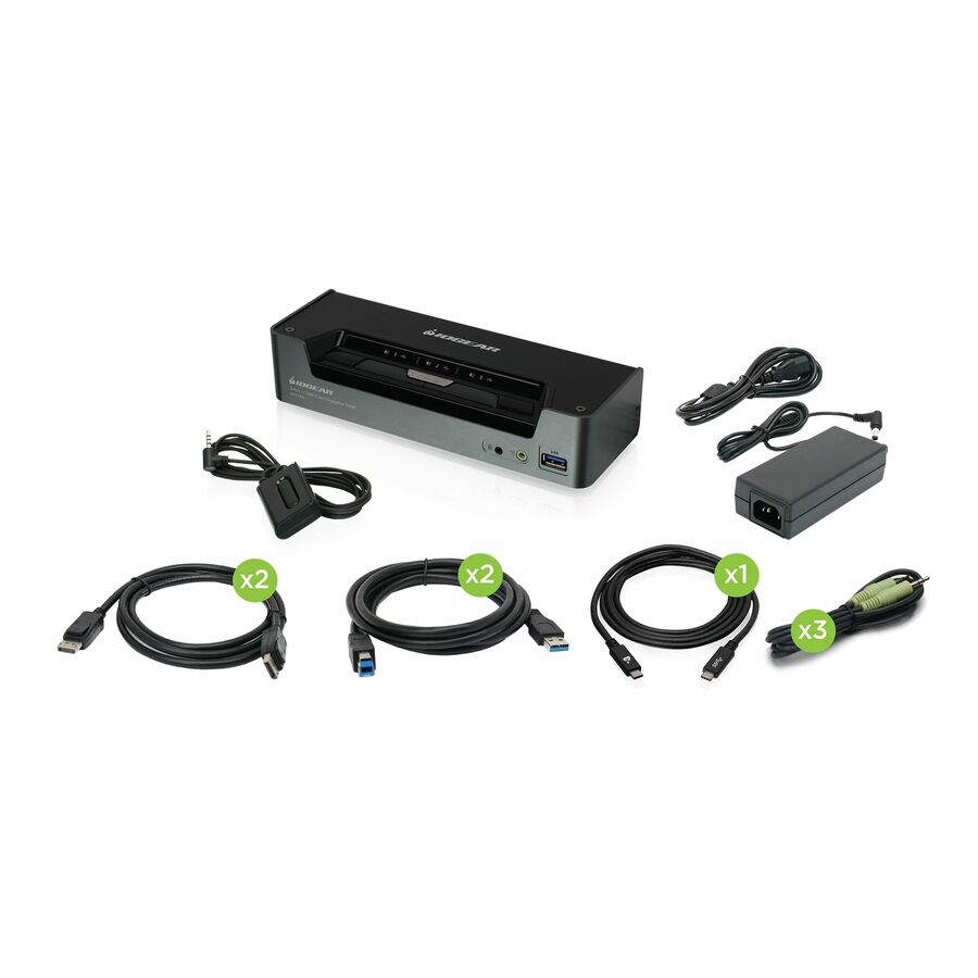 IOGEAR 3-Port 4K USB-C and DisplayPort KVMP Switch with Power Delivery