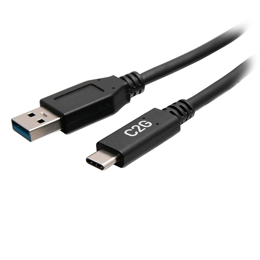 C2G 1ft USB C to USB A Cable - USB C to A Cable - USB 3.2 Gen 1 - 3A, 5Gbps - Black - M/M