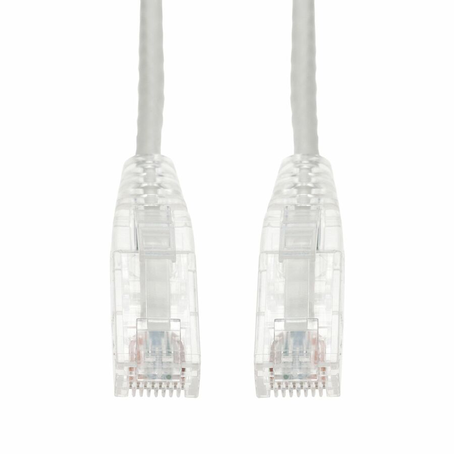 AddOn 1ft White CAT6A Slim PVC Ethernet Cable Snagless Clear-Claw RJ-45 M/M CAT 6A