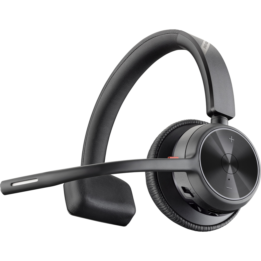 Poly Voyager 4310 USB-A Headset + BT700 Dongle - Microsoft Teams Certification - Siri, Google Assistant - Mono - USB Type A - Wired/Wireless - Bluetooth - 298.6 ft - 20 Hz to 20 kHz - On-ear, Over-the-head - Monaural - Supra-aural - 4.92 ft Cable - MEMS Technology, Electret Condenser, Noise Cancelling Microphone - Black