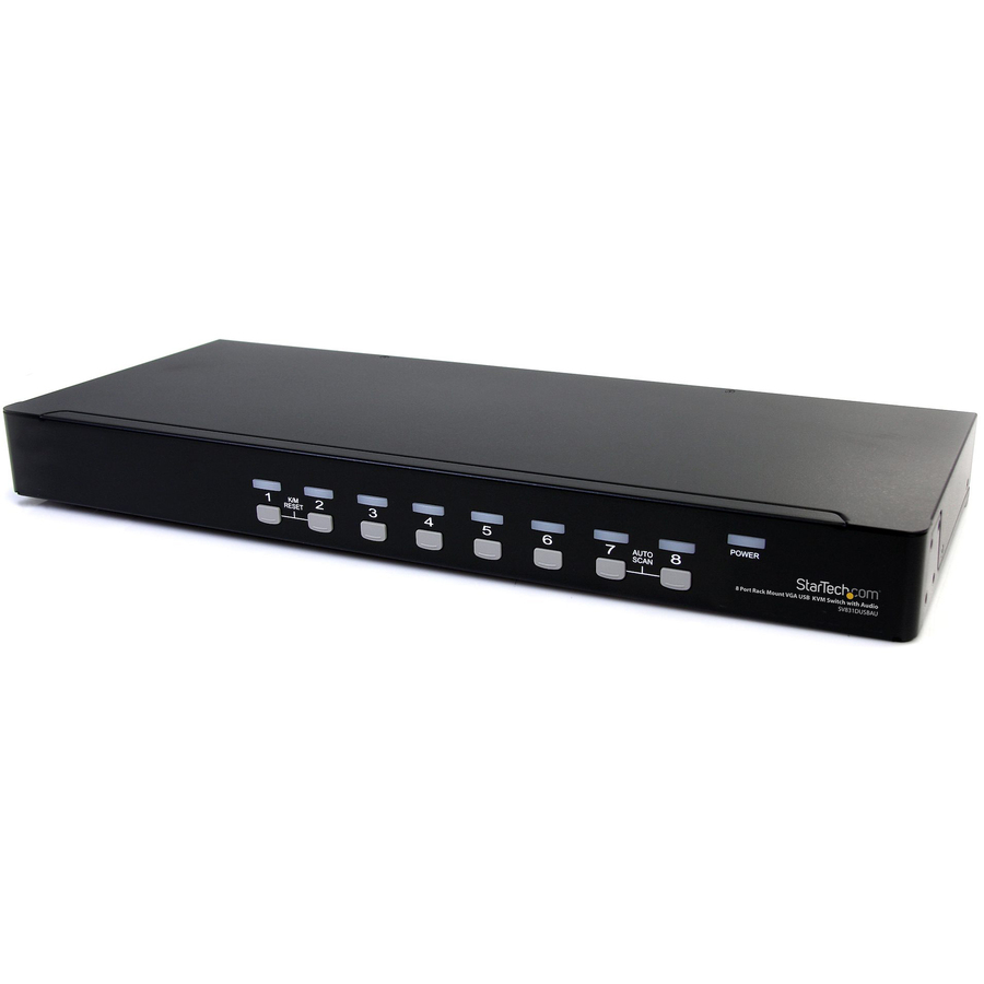 StarTech 8 Port Rackmount USB VGA KVM Switch w/ Audio, TAA