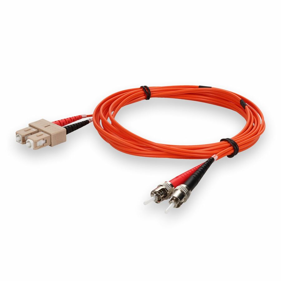AddOn 5m ST to SC Orange OM1 Duplex OFNR (Riser-Rated) MMF Fiber Patch Cable