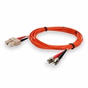 AddOn 5m ST to SC Orange OM1 Duplex OFNR (Riser-Rated) MMF Fiber Patch Cable