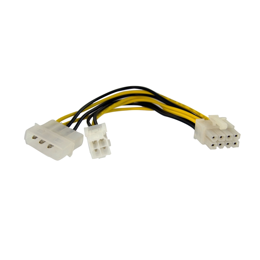 StarTech 6in 4 Pin to 8 Pin EPS Power Adapter with LP4 - F/M