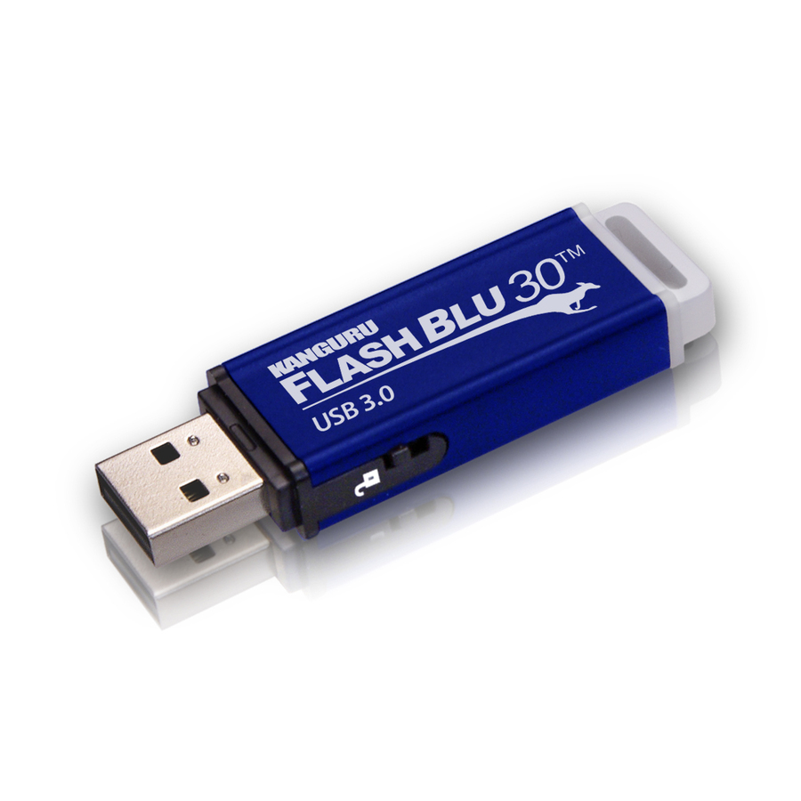 Kanguru FlashBlu30 with Physical Write Protect Switch SuperSpeed USB3.0 Flash Drive