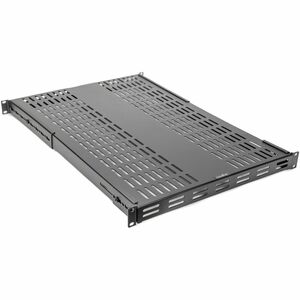 Rocstor Rack Shelf - For Rack, Cabinet, Equipment, Data Center, A/V Equipment, Tools, Server - 1U Rack Height - Rack-mountable - 4 Post - Black - Cold-rolled Steel (CRS), SPCC - 265 lb Maximum Weight Capacity