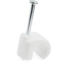 StarTech 100 Pk (L) Cable Clips w/ Nail - Reusable Nail-in Clamps - Cord Mounting/Holding Clips - Cable Tacks Wire Fasteners White TAA