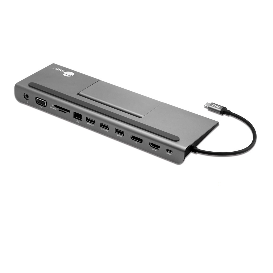 SIIG Aluminum USB-C MST Video Docking Station with 100W PD