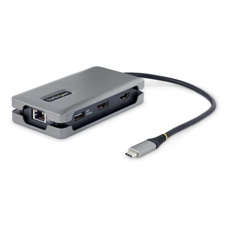 StarTech.com Docking Station - for Tablet, Notebook, Monitor - USB 3.2 (Gen 2) Type C - 1 Displays Supported - 4K - 4096 x 2160 - 4 x USB Ports - 2 x USB Type-A Ports - USB Type-A - 2 x USB Type-C Ports - USB Type-C - 1 x RJ-45 Ports - Network (RJ-45) - 1 x HDMI Ports - HDMI - 1 x DisplayPorts - DisplayPort - Space Gray - Wired - Gigabit Ethernet - Portable