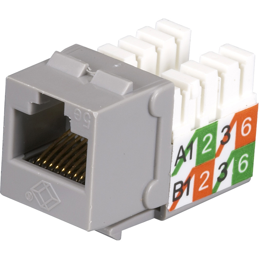 Black Box CAT5e Keystone Jack - Unshielded, Gray