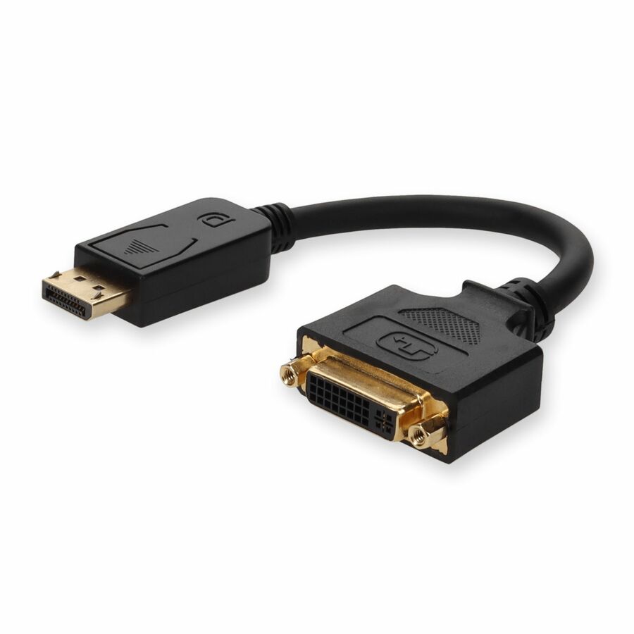 AddOn 8in DisplayPort (Male) to DVI-I Dual Link-29 pin (Female) Black Active Adapter, 1080P 60Hz
