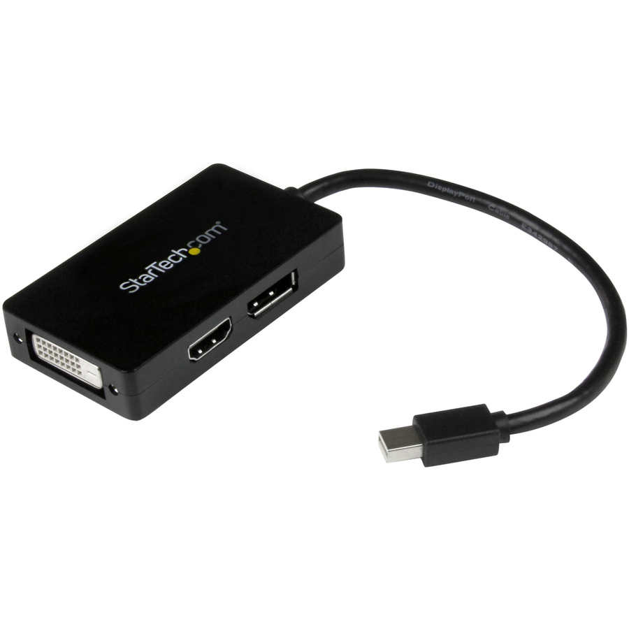 StarTech.com Travel A/V adapter - 3-in-1 Mini DisplayPort to DisplayPort DVI or HDMI converter - Connect your mini DisplayPort Device to a DisplayPort, HDMIor DVI Display, with this Compact, All-in-One Adapter - mini displayport to displayport adapter - displayport converter - mini displayport adapter - mini displayport to DVI - Mini displayport to hdmi