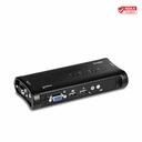 TRENDnet 4-Port USB KVM Switch With Audio, Control Up To 4 Computers, Windows, Linux, Mac OS Compliant, 2048 x 1526 VGA Resolution, Plug and Play, USB Powered, KVM Cables Included, Black, TK-409K - TRENDnet 4-port USB KVM Switch Kit with Audio