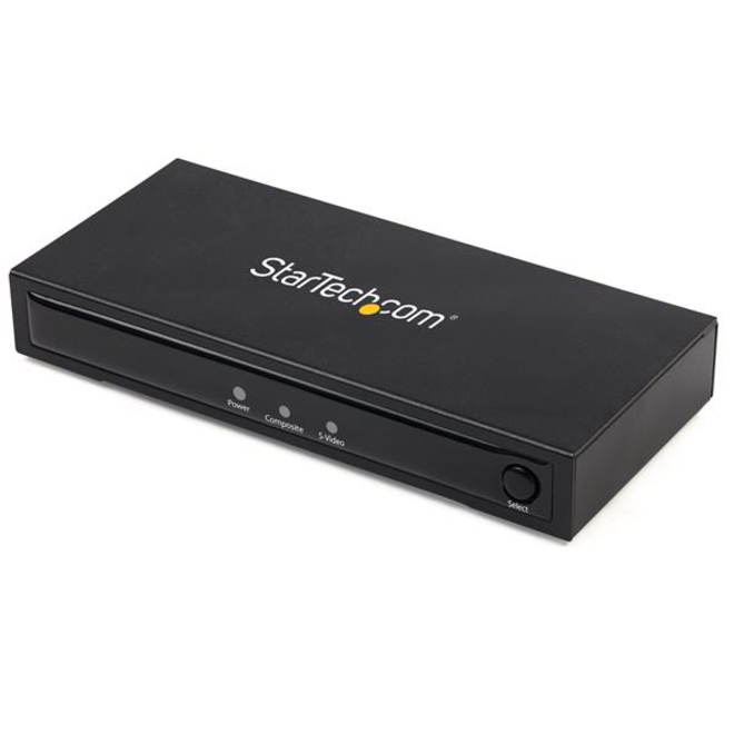 StarTech S-Video or Composite to HDMI Converter with Audio - 720p - NTSC & PAL - Analog to HDMI Upscaler - Mac & Windows (VID2HDCON2)