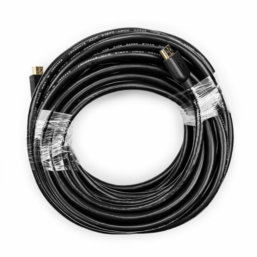 Rocstor Premium 50ft 4K High Speed HDMI to HDMI M/M Cable - Ultra HD HDMI 2.0 Supports 4k x 2k at 60Hz with resolutions up to 3840x2160p and 18Gbps Bandwidth - HDMI 2.0 to HDMI 2.0 Male/Male - HDMI 2.0 for HDTV, DVD Player - 50ft (15.2m) - 1 Retail Pack - 1 x HDMI Male - 1 x HDMI Male - Gold Plated Connectors - Shielding - Black - HDMI CABLE ULTRA HD 4Kx2K - HDMI for Audio/Video Devi SUPPORT 3D 4K2K 60HZ 18GBPS