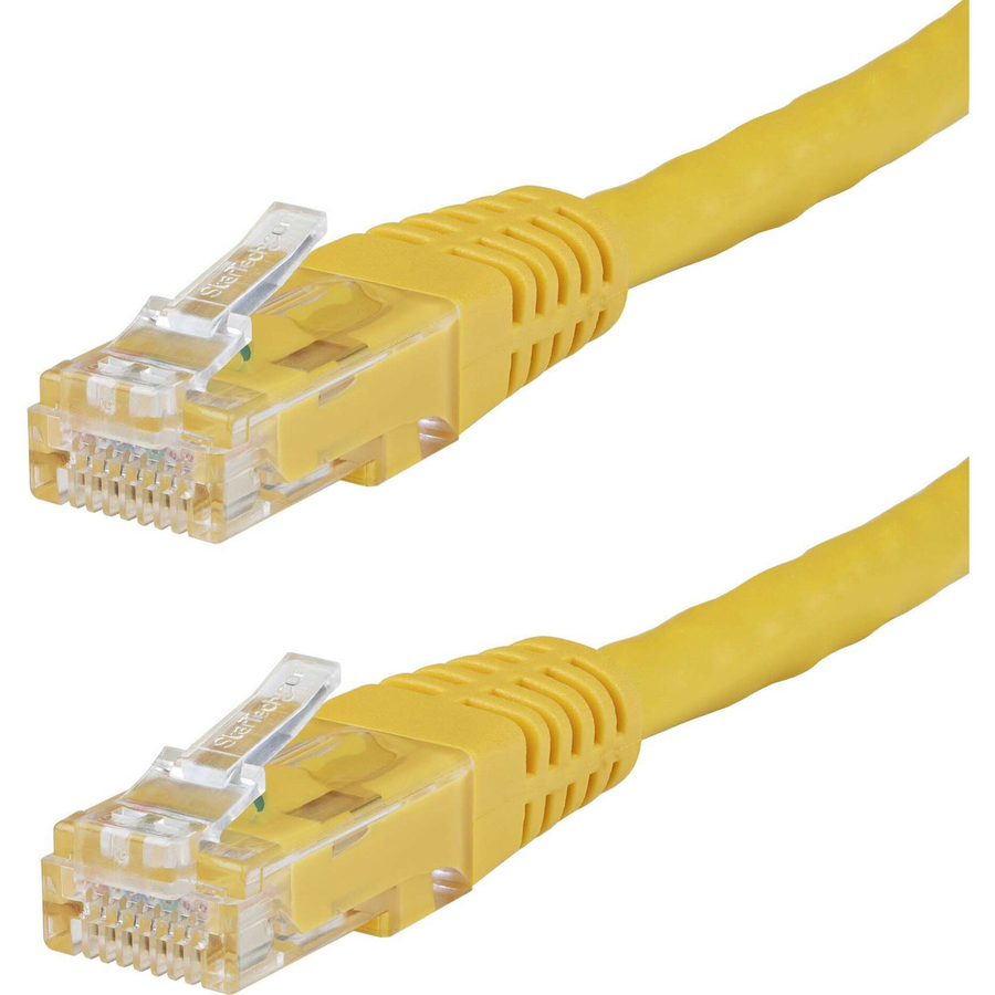 StarTech 50ft CAT6 Ethernet Cable - Yellow Molded Gigabit - 100W PoE UTP 250Mhz - Category 6 Patch Cord UL Certified Wiring/TIA