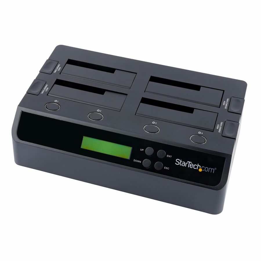 StarTech 4-Bay Hard Drive Duplicator and Eraser, External HDD/SSD Cloner / Copier / Wiper Tool, USB 3.0/eSATA to SATA Docking Station