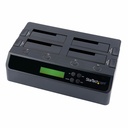 StarTech 4-Bay Hard Drive Duplicator and Eraser, External HDD/SSD Cloner / Copier / Wiper Tool, USB 3.0/eSATA to SATA Docking Station
