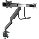 StarTech.com Desk Mount Dual Monitor Arm with USB & Audio, Slim Dual Monitor VESA Mount up to 32" (17.6lb/8kg) Displays, C-Clamp/Grommet - VESA 75x75/100x100mm heavy duty desk mount dual monitor arm supports 32in displays (17.6lb) per screen - 2 USB-A 3.0 5Gbps passthrough ports and 2 3.5mm audio/mic jacks - Ergonomic synchronized spring-assisted adjustable height - C-clamp/grommet