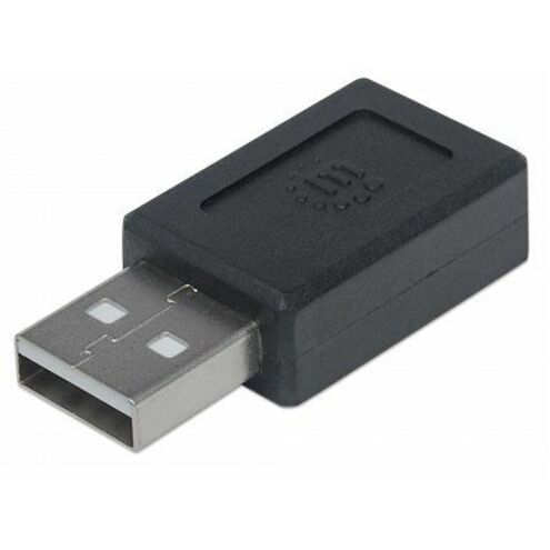 USB-C to USB-A Adapter, Female to Male, 480 Mbps (USB 2.0), Hi-Speed USB, Black, Lifetime Warranty