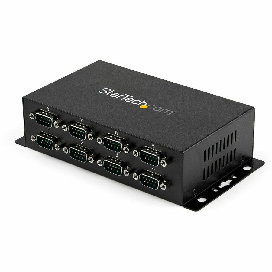 StarTech USB to Serial Adapter Hub - 8 Port - Industrial - Wall Mount - Din Rail - COM Port Retention - FTDI USB to RS232, TAA
