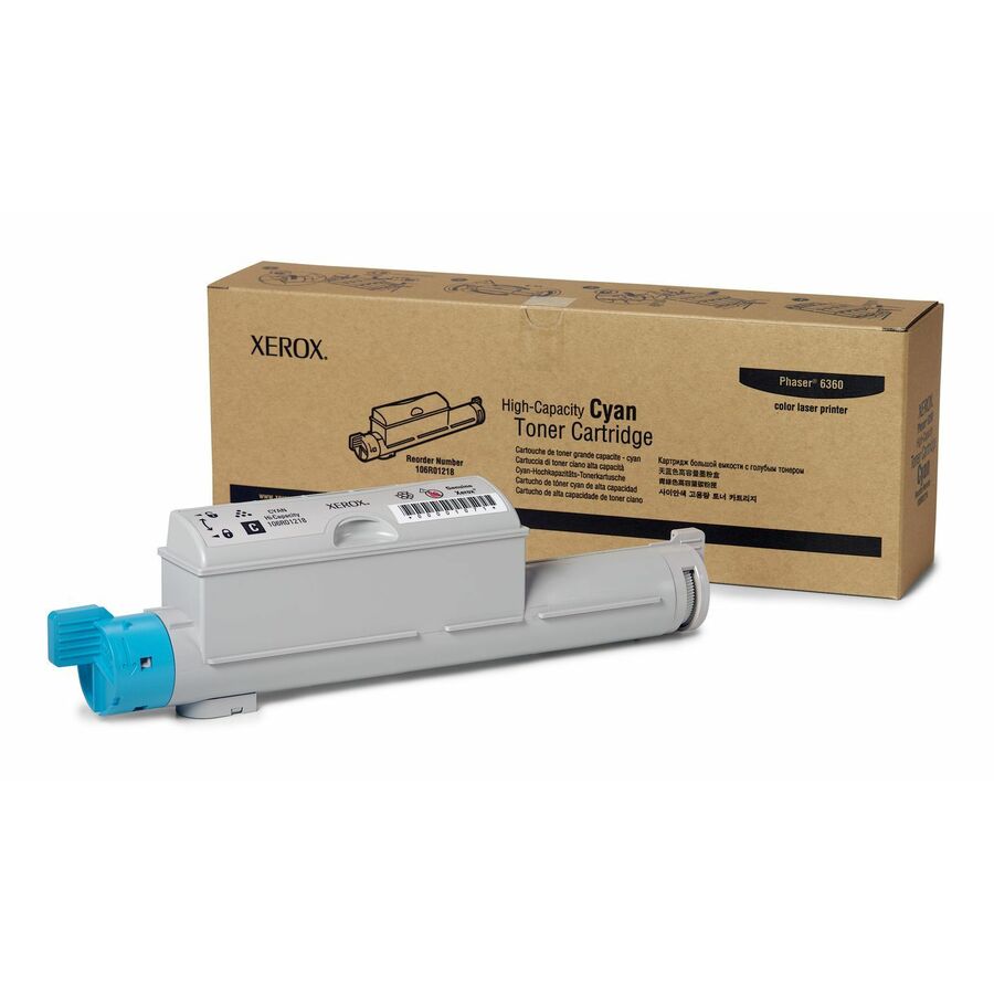 Xerox Genuine Phaser™ 6360 Cyan High capacity Toner Cartridge (12000 Pages) - 106R01218