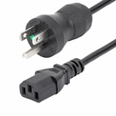 StarTech 3ft (1m) Hospital Grade Power Cord, 18AWG, NEMA 5-15P to C13, 10A 125V, Green Dot Medical Power Cable, Monitor Power Cable