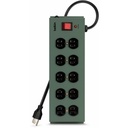 Belkin 10-Outlet Metal Surge Protector - 15ft Cord - Straight Plug - 885J - On-Off Switch - Green (5-pack) - 10 x AC Power - 1875 VA - 885 J - 120 V AC Input - 15 ft