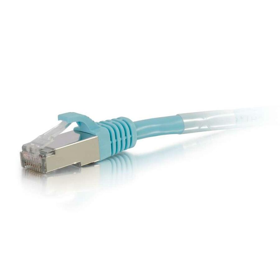 C2G-25ft Cat6a Snagless Shielded (STP) Network Patch Cable - Aqua