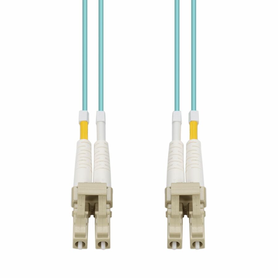 AddOn 2m LC to LC Aqua OM4 Duplex OFNR (Riser-Rated) Fiber Patch Cable, MMF (Multi Mode), 50/125
