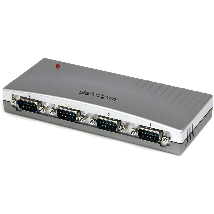 StarTech USB to Serial Adapter Hub - 4 Port - Bus Powered - DB9 (9-pin) - USB Serial - FTDI USB to Serial Adapter, TAA