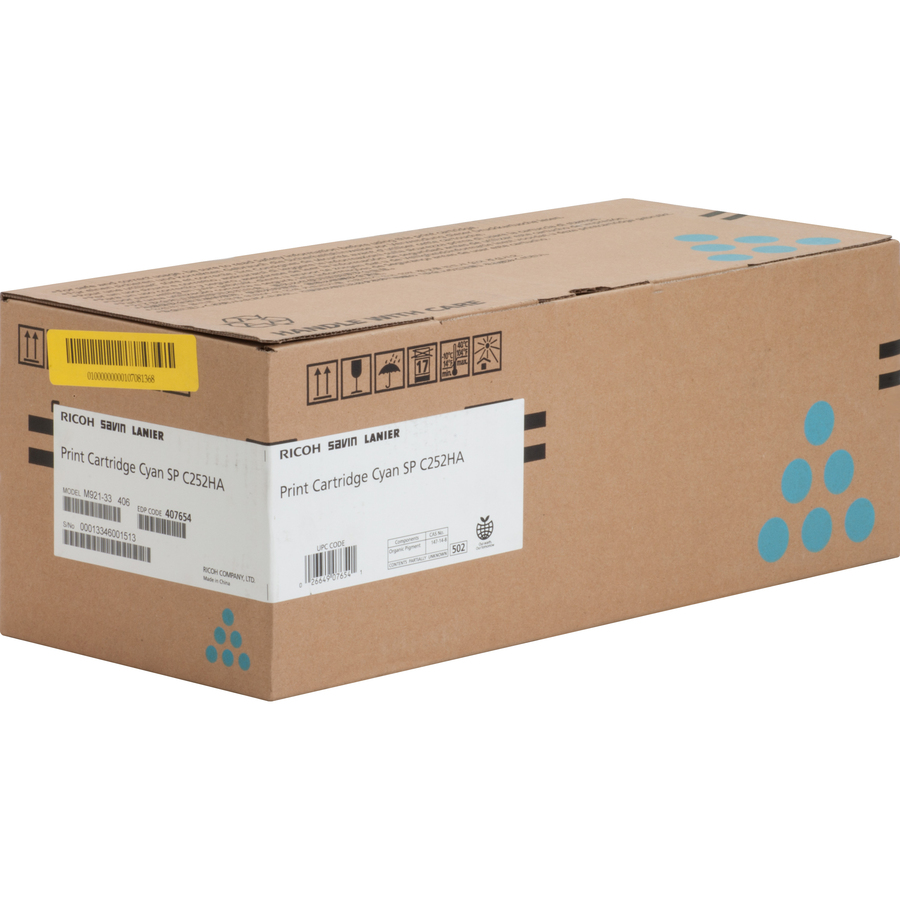 Ricoh SP C252HA Original Toner Cartridge - Laser - 6000 Pages - Cyan - 1 Each