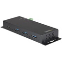 StarTech 4 Port USB C Hub 10Gbps, Metal Industrial USB 3.2 Gen 2 Type-C Hub, 3A/1C, USB-C or USB-A Host, Mountable, ESD/Surge, TAA