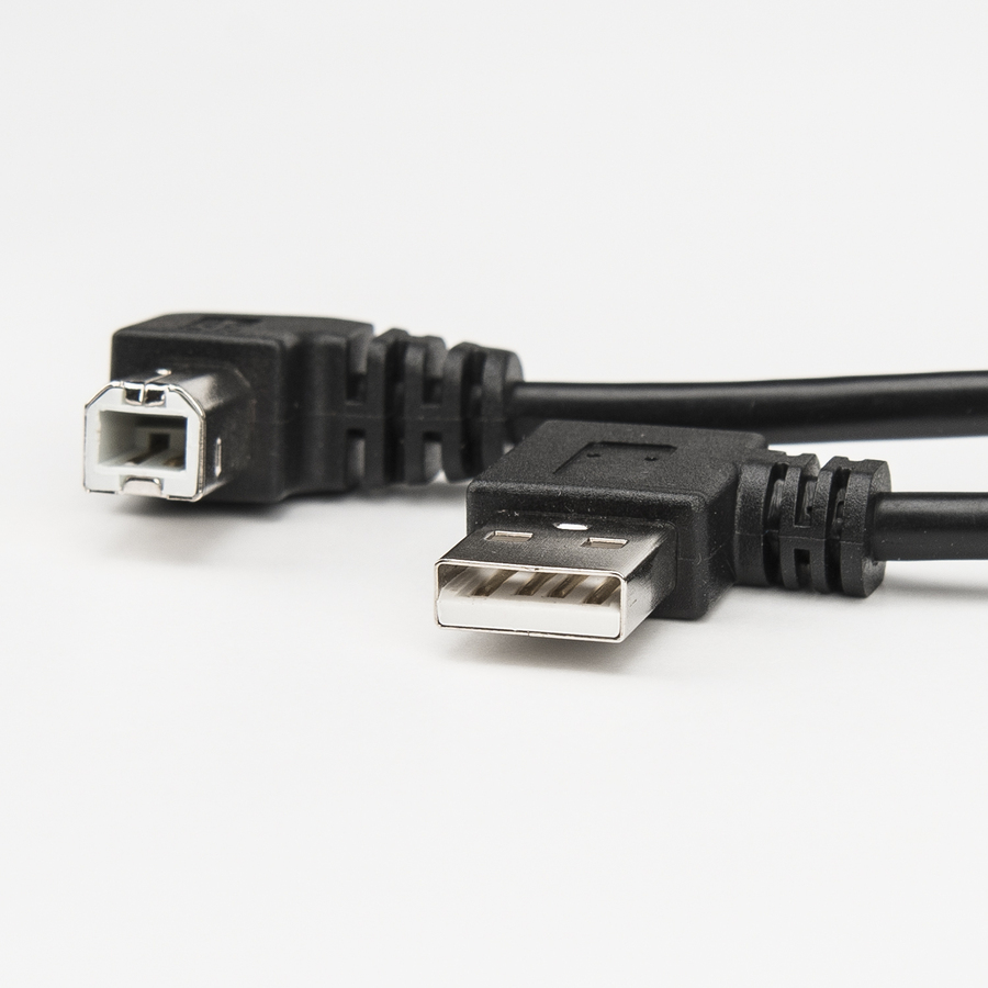 Rocstor Premium 3ft USB Type A Right Angle to USB Type B Right Angle Cable - M/M - USB - 3 ft - 1 x USB Type A Male - 1 x USB Type B Male - Cable M/M - Black
