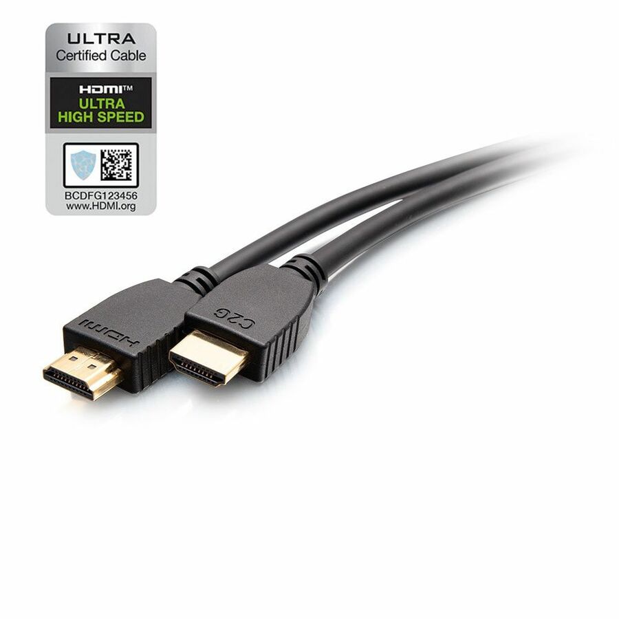 C2G 3ft Plus Series Ultra High Speed HDMI™ Cable with Ethernet - In-Wall CL2 Rated - 8K 60Hz - M/M - Black