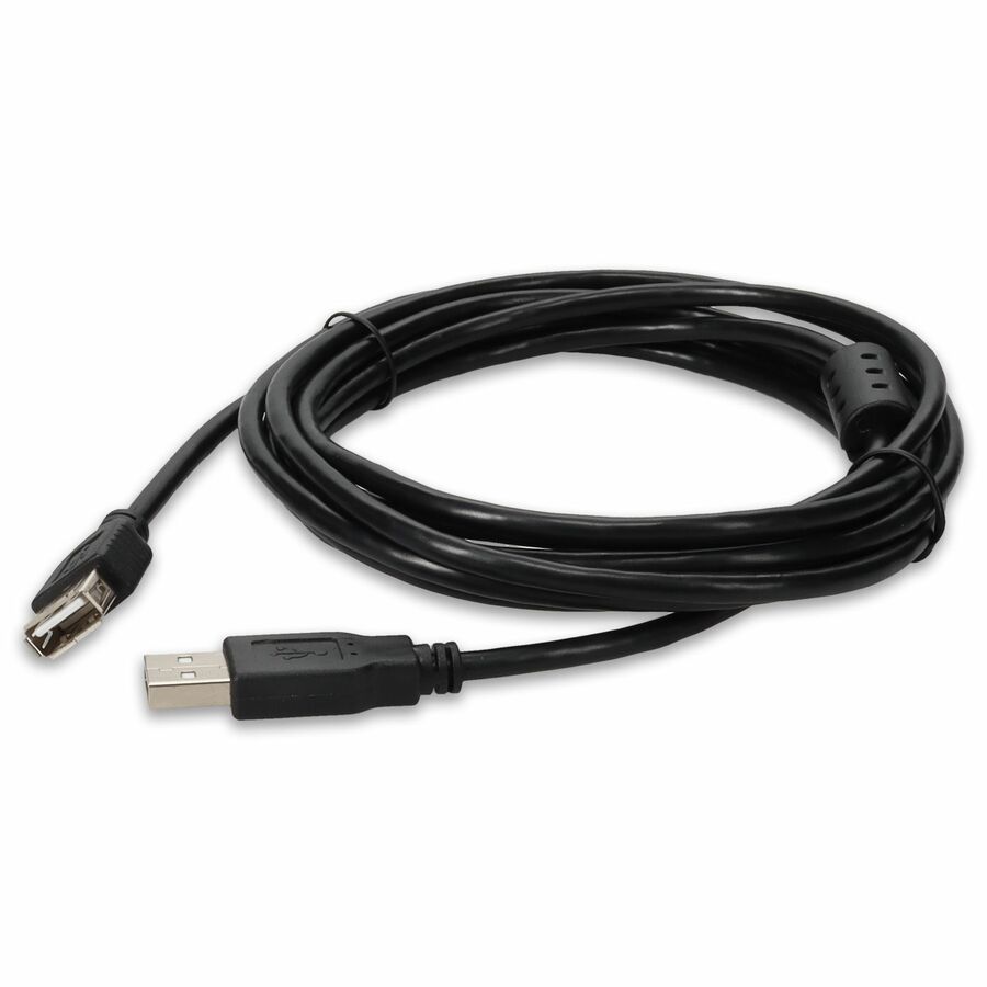 AddOn 6in USB A 2.0 (Male) to USB A 2.0 (Female) Black Cable, 480Mbps