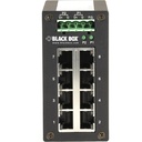 Black Box 8PT Gb HRD SWT RJ45 - Gigabit Ethernet (1000-Mbps) Hardened Temperature Switch - (8) 10/100/1000-Mbps Copper RJ45