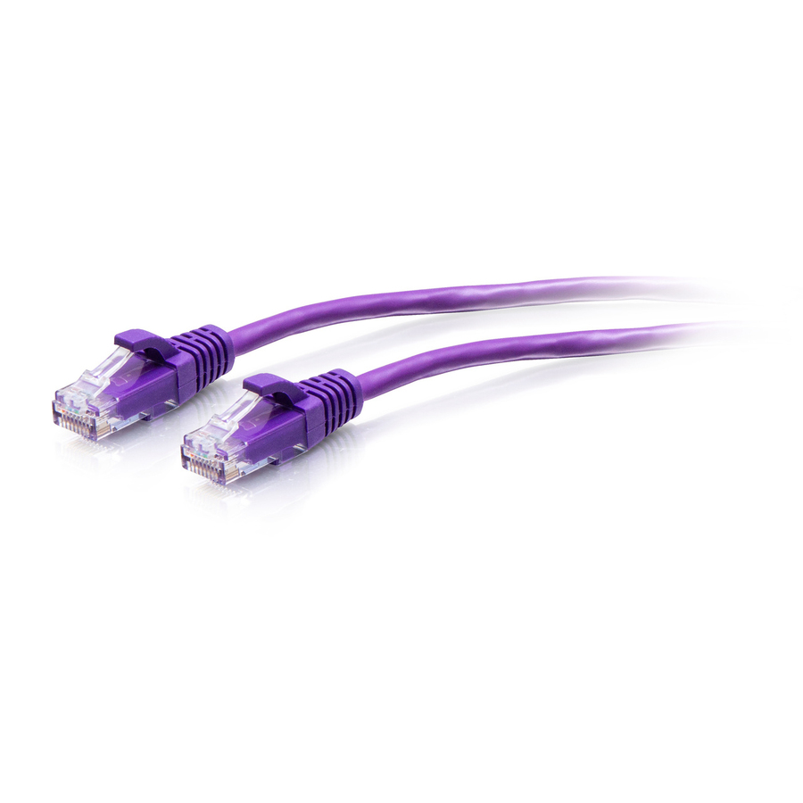 C2G 7ft (2.1m) Cat6a Snagless Unshielded (UTP) Slim Ethernet Cable - Cat6a Network Patch Cable - PoE - Purple - RJ45 - M/M