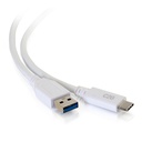 C2G 10ft USB 3.0 Type C to USB A - USB Cable White M/M
