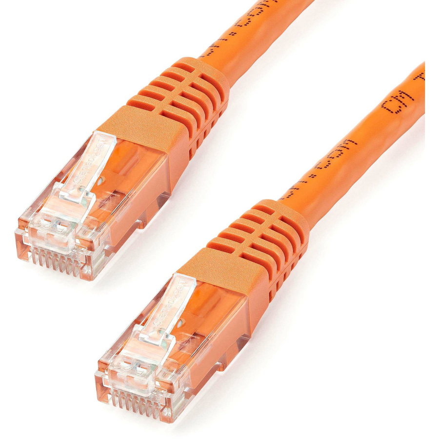 StarTech 15ft CAT6 Ethernet Cable - Orange Molded Gigabit - 100W PoE UTP 250Mhz - Category 6 Patch Cord UL Certified Wiring/TIA