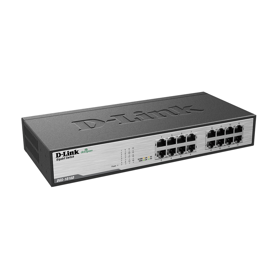 D-Link DGS-1016D 16-Port Gigabit Unmanaged Metal Desktop or Rackmount Switch