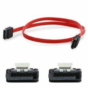 AddOn 1.5ft SATA Flex Male to Male Red Serial Cable