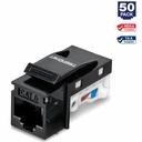 TRENDnet Cat6 RJ45 Keystone Jack 50-Pack Bundle, Compatible With Cat5,Cat5e,Cat6 Cabling, Use With The TC-KP24 Or TC-KP48 Blank Keystone Patch Panels (Sold Separately), Black, TC-K50C6BK - 50 Pack - 1 x RJ-45 Female - Black