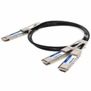 AddOn MSA and TAA Compliant 200GBase-CU QSFP-DD 200G to 2xQSFP28 100G NRZ Direct Attach Cable (Passive Twinax, 1m)