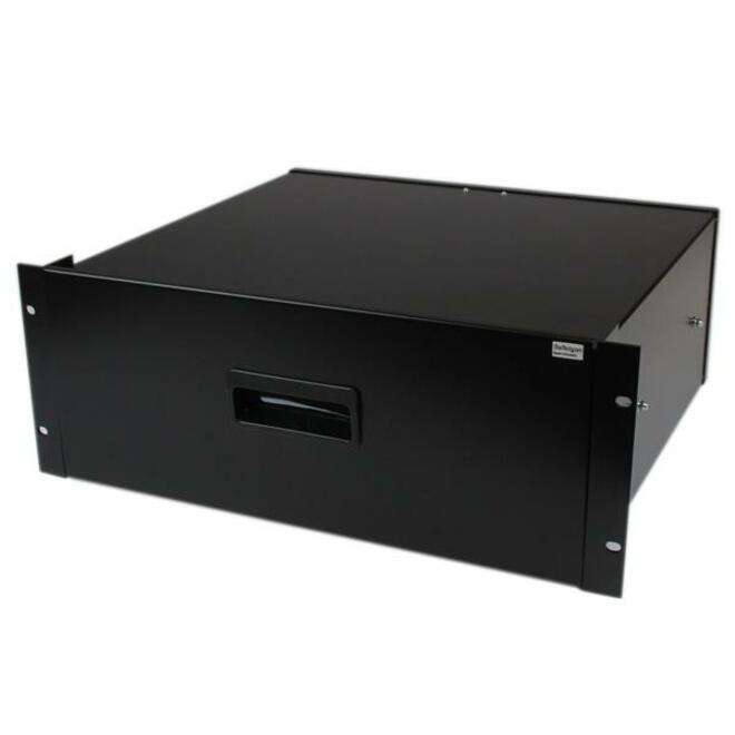 StarTech.com 4U Black Steel Storage Drawer for 19in Racks and Cabinets - 4U Black Sliding Rack Storage Drawer - Add a rugged 4U storage drawer to any standard 19in server rack or cabinet - rackmount drawer - 4u drawer - rackmount storage - rack storage drawer - 19" rack drawer