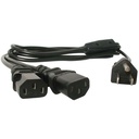 StarTech 6ft (2m) Computer Power Cord Y Splitter, NEMA 5-15P to 2x C13 Y Cable, 10A 125V, 18AWG, AC Power Cord, Monitor Power Cable