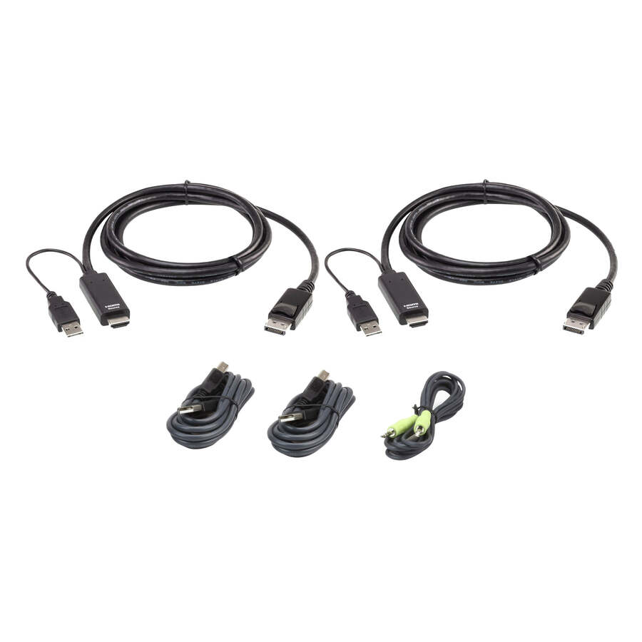 ATEN 1.8M USB Universal Dual Display Secure KVM Cable Kit New