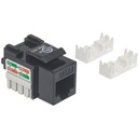 Keystone Jack, Cat6, UTP, Punch-down, Black